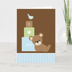 Blue Teddy Bear Card