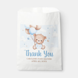 Blue Teddy Bear Clouds Balloon Baby Shower Favour Bags