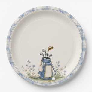 Blue Teddy Bear Country Club   Golf Paper Plate