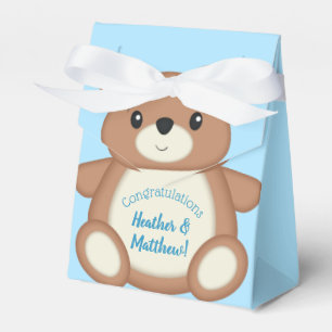 Blue Teddy Bear Favour Box