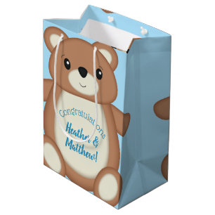 Blue Teddy Bear Medium Gift Bag