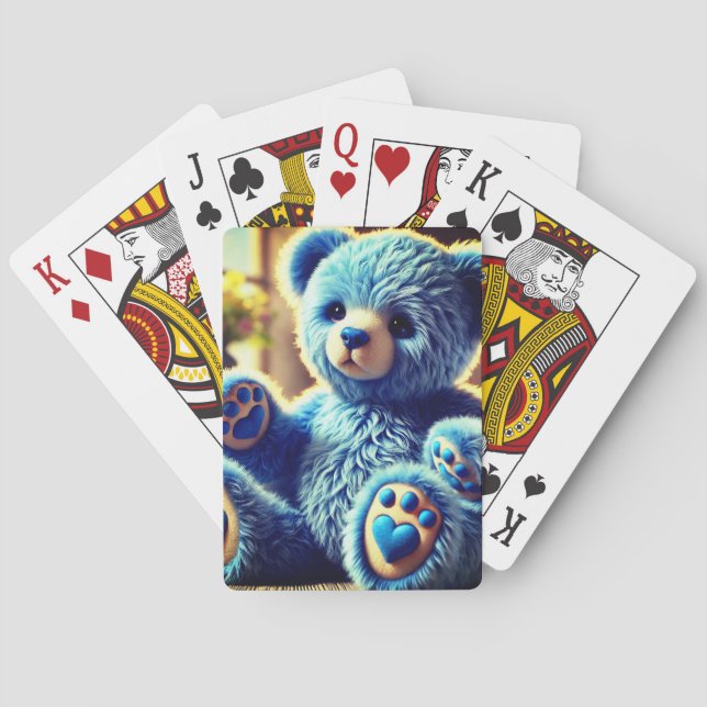 Blue Teddy Bear Playing Cards (Back)