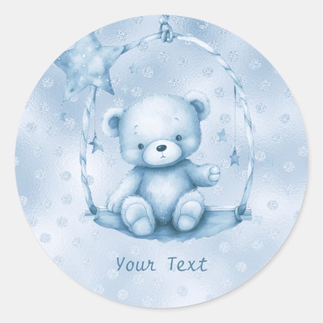 Blue Teddy Bear Sticker (Front)