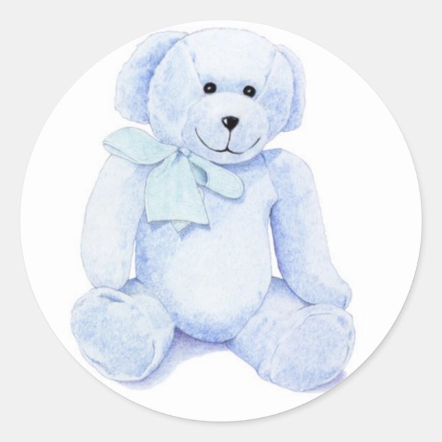 Blue Teddy Bear Sticker (Front)