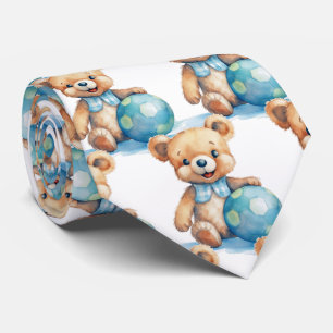 Blue Teddy Bear Tie