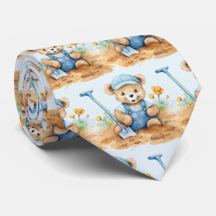 Blue Teddy Bear Tie