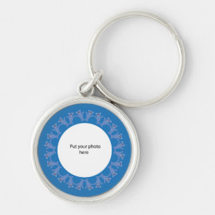 Blue Teddy Bears Add Your Baby Photo Template Key Ring