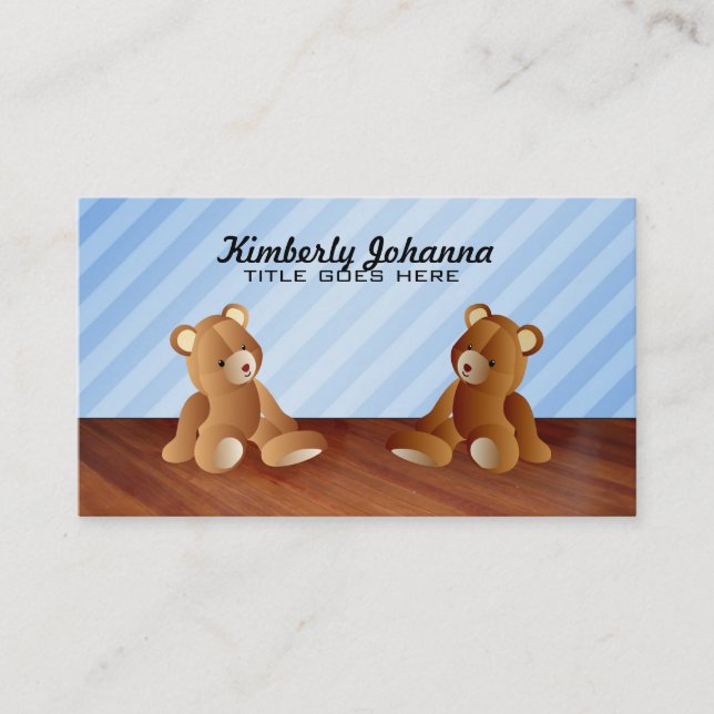 Blue Teddy Bears Business Cards (Front)