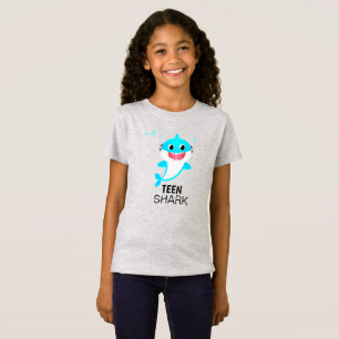 Blue Teen Shark with Braces and Headphones T-Shirt