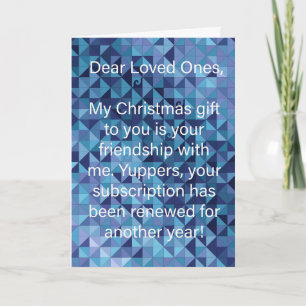 Blue Temperature Quilt Snarky Christmas Card