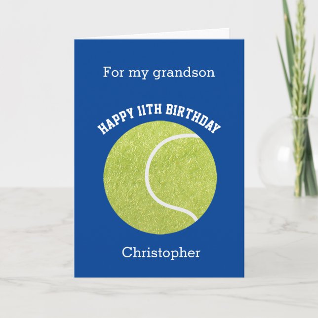 Blue Tennis Ball Birthday Card (Front)