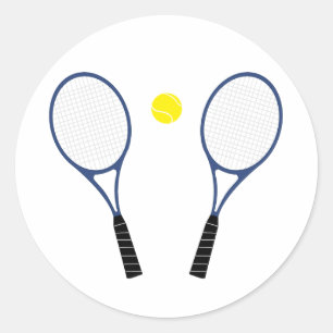 Blue Tennis Rackets and Ball Stickers