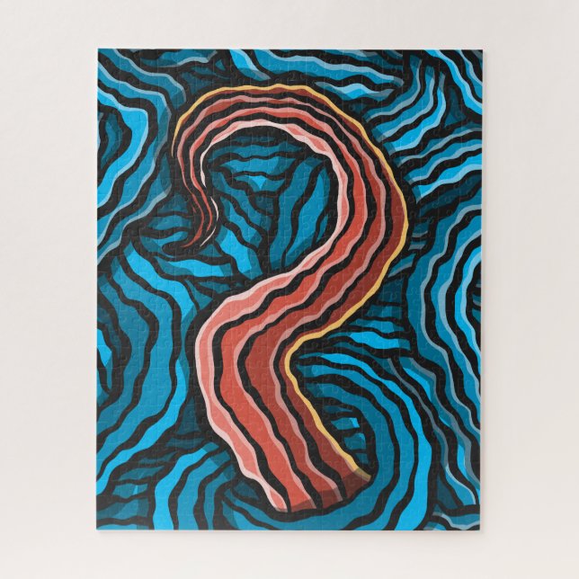 Blue Tentacle Jigsaw Puzzle (Vertical)