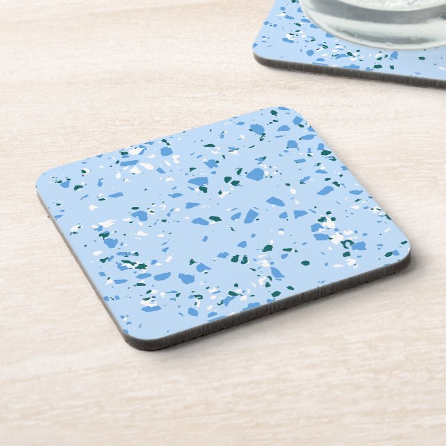 Blue Terrazzo Pattern Coaster (Left Side)