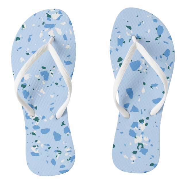 Blue Terrazzo Pattern Jandals (Footbed)