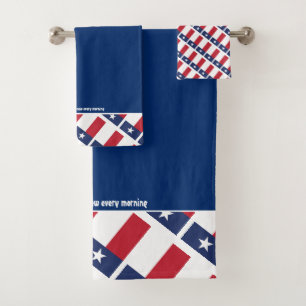 Blue TEXAS FLAG with Customisable Scripture Bath Towel Set