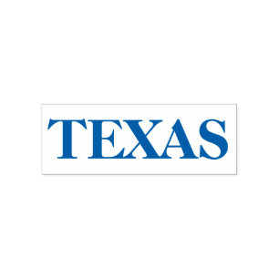 Blue Texas State Named Rubber Self Inking Stamp