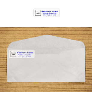 Blue Text Business Return Address Label