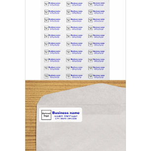 Blue Text Business Return Address Labels