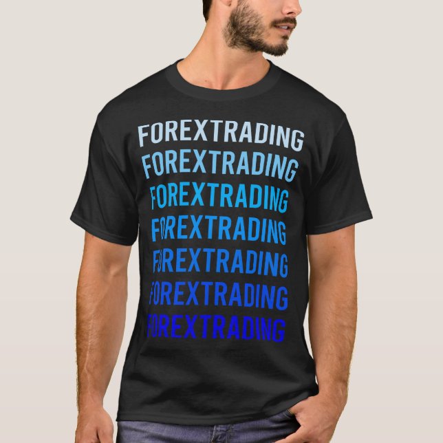 Blue Text Forex Trading Trader T-Shirt (Front)