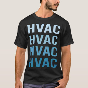 Blue Text HVAC T-Shirt
