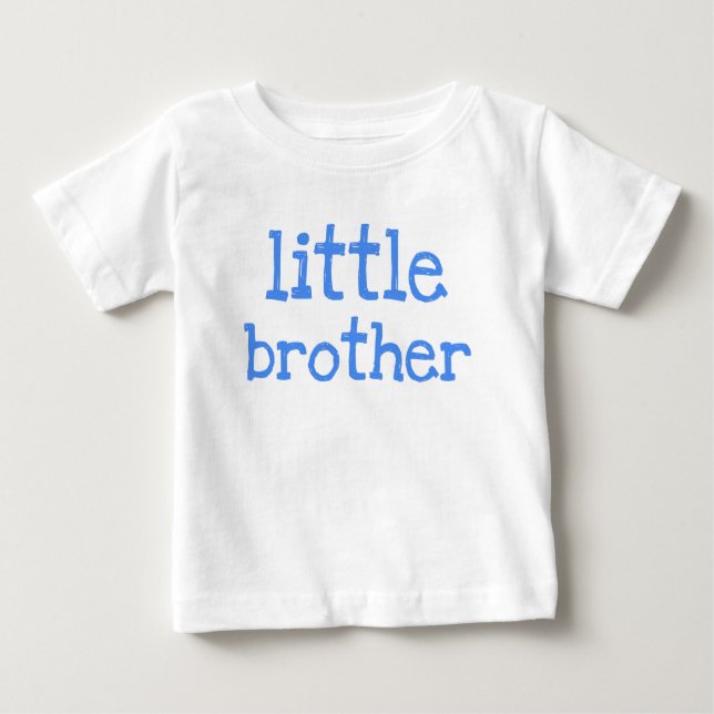 Blue Text  Little Brother Baby T-Shirt (Front)