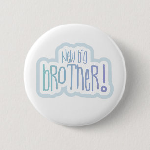 Blue Text New Big Brother 6 Cm Round Badge