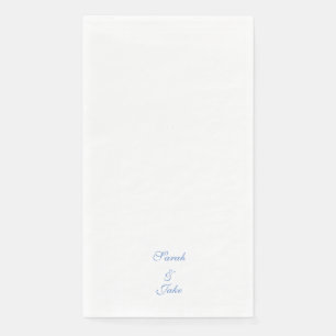 Blue Text White Wedding Napkin