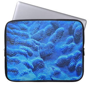 Blue textile laptop sleeve