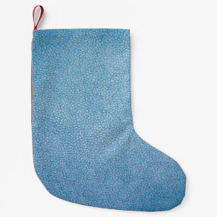 Blue textile small christmas stocking