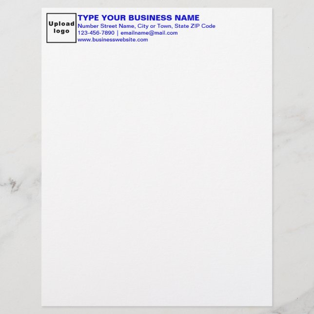 Blue Texts Heading of Business Letterhead (Front)