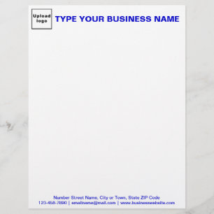 Blue Texts on Header and Footer of Business Custom Letterhead