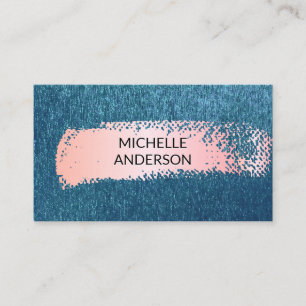 Blue Texture Background Pink Brushed Business Card