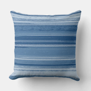 Blue Textured Abstract Stripe Pattern Cushion