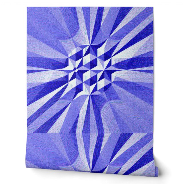 Blue textured classic "Ratti_Creative_Arts" Wallpaper (Unrolling)