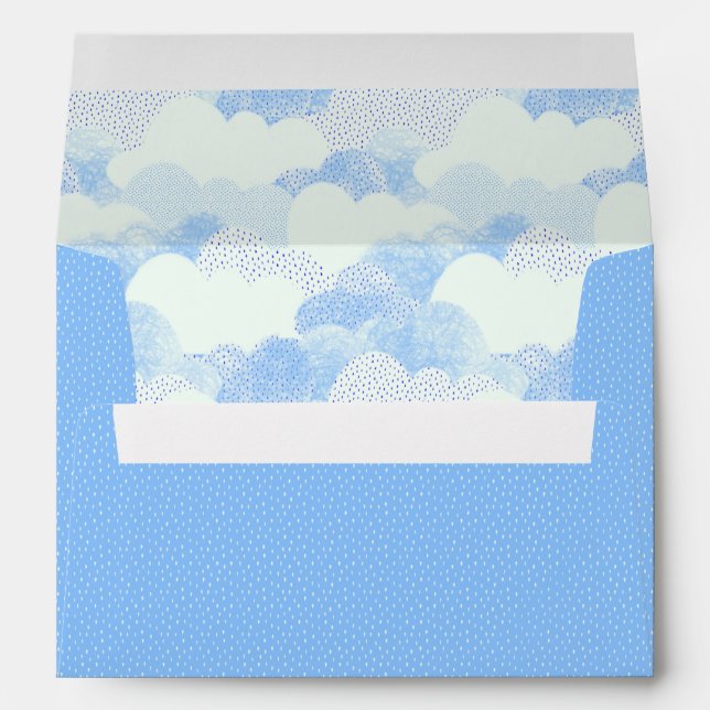 Blue Textured Clouds And Yellow Sun Envelope (Back (Bottom))