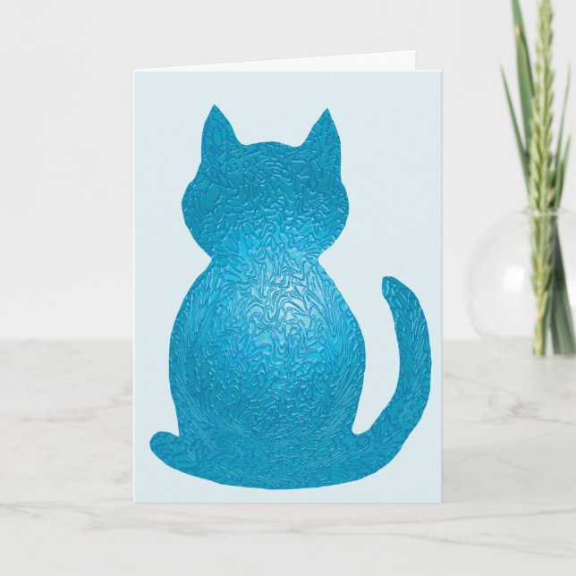 Blue Textured CrystalKatz Greeting Cards (Front)