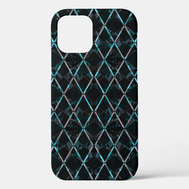 Blue textured diamond pattern Case-Mate iPhone cas Case (Back)