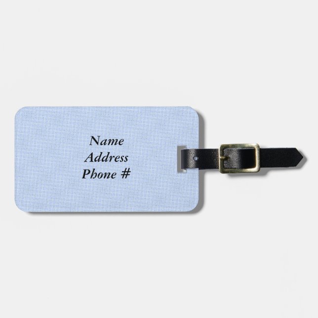 Blue Textured Pattern Luggage Tag (Front Horizontal)