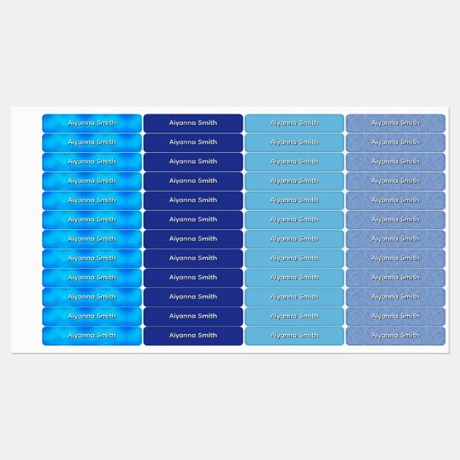 Blue Textures Boy and Girl Back to School (Sheet)