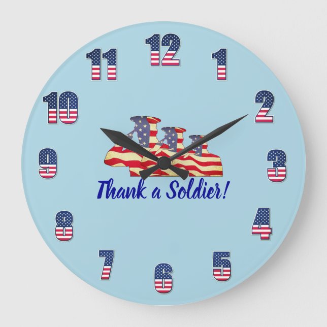 Blue 'Thank a Soldier' Large Clock (Front)