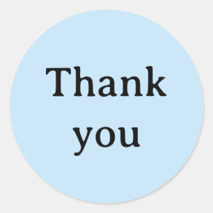 blue thank you classic round sticker