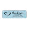 Blue Thank You Return Address Labels with Heart