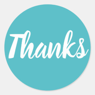 Blue thank you simple business sticker