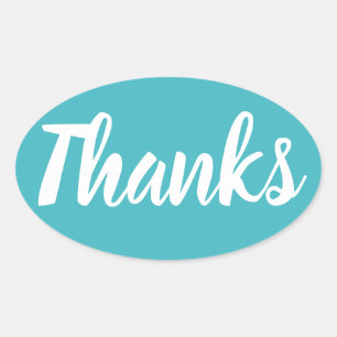 Blue thank you simple business sticker
