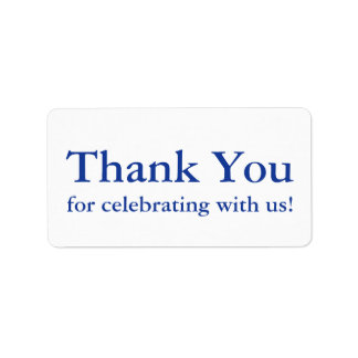 Blue Thank You Stickers or Wedding Gift Labels