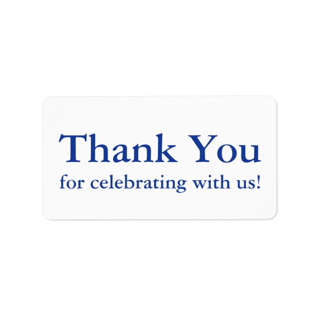 Blue Thank You Stickers or Wedding Gift Labels (Front)