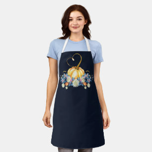 Blue Thanksgiving Pumpkin Apron