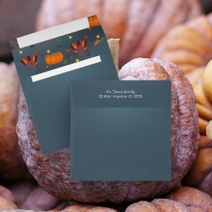 Blue Thanksgiving Square Envelope