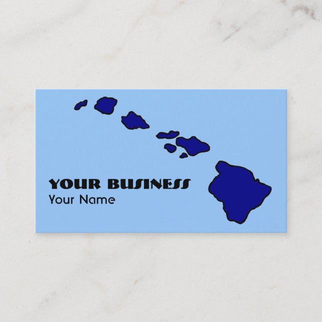 Blue theme Hawaii Islands custom business cards (Front)